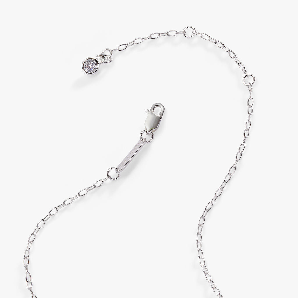 Initial V Precious Elongated Necklace